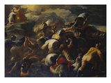 The Battle Between the Israelites and the Amalekites, Aaron and Hur Supporting Moses' Arms on a… Giclee Print by Luca Giordano