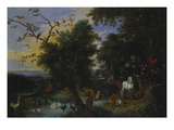 Jardín del Edén Lámina giclée por Jan van Kessel Jardín del Edén Lámina giclée por Jan van Kessel