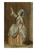 Portrait of Mademoiselle Sainval on Stage Giclée-Druck von Louis Carrogis