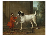 A Monkey Wearing Crimson Livery Dancing with a Poodle on the Terrace of a Country House Giclee Print by John Wootton