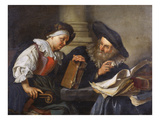 A Scholar Reading to an Old Woman at a Table Reproduction procédé giclée par Jacob Toorenvliet