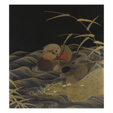 A Roironuri Ground Suzuribako Depicting Two Mandarin Ducks Giclee Print A Roironuri Ground Suzuribako Depicting Two Mandarin Ducks Giclee Print