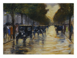 Berlin Streetscene in the Rain; Berliner Strassenszene in Regen Giclee Print by Lesser Ury