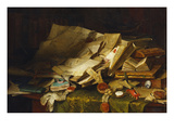 Still Life: Books and Papers on a Desk Giclee Print by Catherine Wood