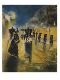 A Berlin Street Scene with Coaches; Kutschen, Berliner Strasse Giclée-Druck von Lesser Ury