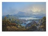General View of the Town and Lake of Lucerne; Vue Generale De La Ville Et Du Lac De Lucerne Giclee Print by Louis Bleuler