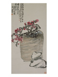 Plum Blossoms on an Earthen Ware Reproduction procédé giclée par Wu Changshuo