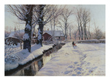A Wooded Winter Landscape, Brondbyvester Giclee Print by Peder Mork Monsted