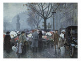 A Flower Market, Hojbroplads, Copenhagen Giclee Print by Paul Fischer