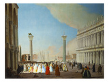 The Piazzetta, Venice, Looking South from in Front of the Facade of San Marco Giclee Print by Luca Carlevaris