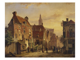 A Dutch Street Scene Giclée-Druck von Willem Koekkoek