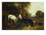 A Farmyard Scene Giclee Print by John Frederick Herring II