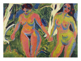 Two Naked Women in a Wood; Zwei Nackte Frauen Im Wald reproduction procédé giclée par Ernst Ludwig Kirchner