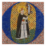 St. Peter Martyr. Historiated Initial 'O' Cut from an Iluminated Manuscript Choirbook Giclee Print