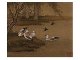 Ducks and Swallows. from an Album of Bird Paintings Giclee Print by Gao Qipei
