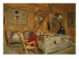 Denise Natanson and Marcelle Aron at the Summer House, Villerville, Normandie Giclee Print by Edouard Vuillard