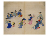 Musicians with Dancers Giclee Print by Kim Junkeun