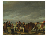 Fishermen from Hornbaek reproduction procédé giclée par Christian Wilhelm Eckersberg