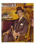 The Malacca Cane, a Portrait of Duncan Macdonald, Esq, Seated Giclee Print by George Leslie Hunter
