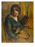 Seated Woman with a Cat on Her Knees; Femme Assise Avec Chat Sur Ses Genoux Giclee Print by Roderic O'Conor