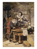 Sketch to Illustrate the Passions - Avarice Lámina giclée por Richard Dadd