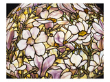 Detail of a 'Magnolia' Leaded Glass and Bronze Floor Lamp by Tiffany Studios Giclee Print