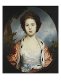 Portrait of Esther, Lady Wray, Wearing a White Dress, and a Gold and Pink Ermine-Lined Cloak, a… reproduction procédé giclée par Joshua Reynolds