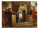 Faust and Mephistopheles Waiting for Gretchen at the Cathedral Door Giclee Print by Wilhelm Koller