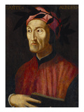 Portrait of Dante, Small - Half Length, Holding a Book Giclée-tryk af Italian School Portrait of Dante, Small - Half Length, Holding a Book Giclée-tryk af Italian School