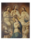 The Coronation of the Virgin with the Holy Trinity Giclée-Druck von Mexican School 