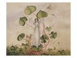A Fairy Standing Among Clover Giclee Print by Amelia Jane Murray