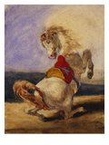 Rearing Horse; Cheval Cabre Giclee Print by Eugene Delacroix (Attr to)