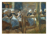 Girls Sewing in Huizen; Nahende Madchen in Huizen reproduction procédé giclée par Max Liebermann