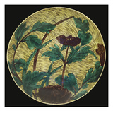 A Large Ao-De Ko-Kutani Dish Depicting a Peony Giclee Print