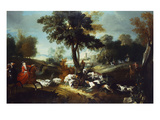 The Hunt with Wolf; La Chasse Au Loop Giclee Print by Jean Baptiste Oudry (Attr to)