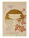 Design for a Book-Plate Incorporating a Vine Stem, a Poppy and a Garden Urn reproduction procédé giclée par Koloman Moser