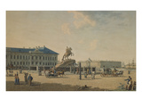 The Statue of Peter the Great in St. Petersburg Giclee Print by Russian School 