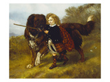 Master Egerton Macdona with His St. Bernard, Tell Giclee Print by Samuel John Carter