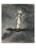 A Fairy Holding a Wand Standing on a Bat Impressão giclée por Amelia Jane Murray