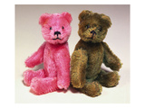 A Pink Schuco Scent Bottle Teddy Bearand a Green Schuco Compact Teddy Bear, Giclee Print