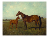 A Mare and Foal in a Landscape Giclee Print by Franz Reichmann