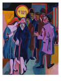A Nightime Streetscene; Nachtiliches Strassenbild Giclee Print by Ernst Ludwig Kirchner