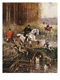Scene De Chasse a Cour Giclee Print by Rene Princeteau