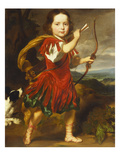 Portrait of a Boy, Full Length, in a Classical Costume with a Bow and Quiver of Arrows,… Lámina giclée por Nicolaes Maes Portrait of a Boy, Full Length, in a Classical Costume with a Bow and Quiver of Arrows,… Lámina giclée por Nicolaes Maes