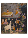 Illustration to a Gajendra Moksha Series Depicting Vishnu Rescuing the Elephant King Giclee Print