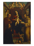 The Madonna and Child Enthroned with Saints Joseph and Francis and the Infant John the Baptist,… Giclee Print by Francesco Raibolini (Circle of)