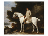 A Gentleman on a Grey Horse in a Rocky Wooded Landscape Giclée-Druck von George Stubbs