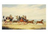 The Royal Union Coach Passing the Alexander Leeds Coach Giclee Print by James Pollard