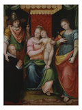 The Madonna and Child Enthroned with Saint Apollonia and Saint Michael Presenting a Kneeling Male… Giclee Print by Guglielmo Caccia The Madonna and Child Enthroned with Saint Apollonia and Saint Michael Presenting a Kneeling Male… Giclee Print by Guglielmo Caccia