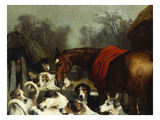 No Hunting Till the Weather Breaks' (Or 'Hunter and Hounds') Giclee Print by Edwin Landseer